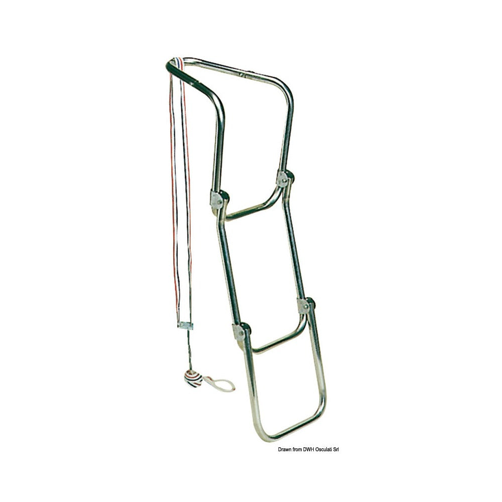 Folding rubber dinghy ladder