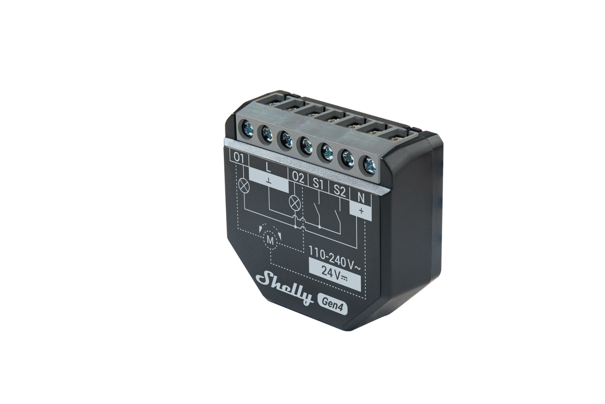 Shelly 2PM Gen4-relé, 2-pakning, Matter/Zigbee, 24 V DC & 230 V