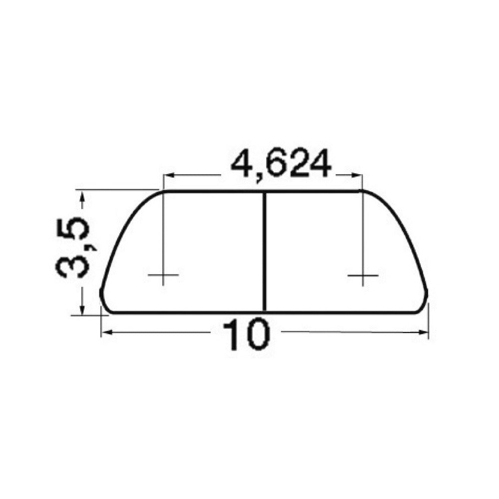 Semi-round profile made of mirror polished AISI 31