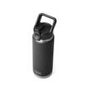 YETI Rambler 26 oz Straw Bottle Black three-quarter view up