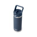 YETI Rambler 18 oz C Straw Bottle Navy three-quarter view up