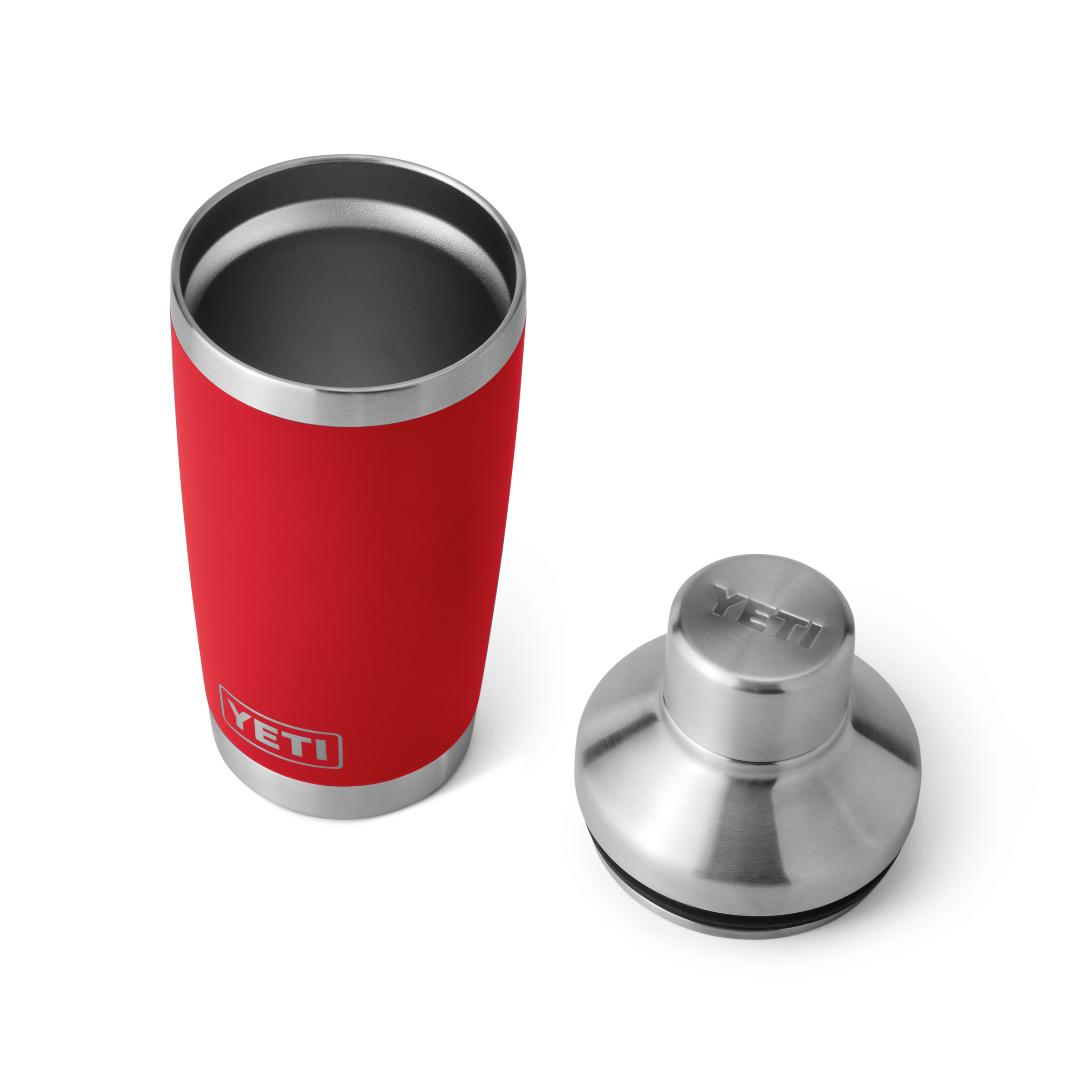 YETI Yonder 20 oz Shaker Bottle Rescue Red three-quarter view no lid
