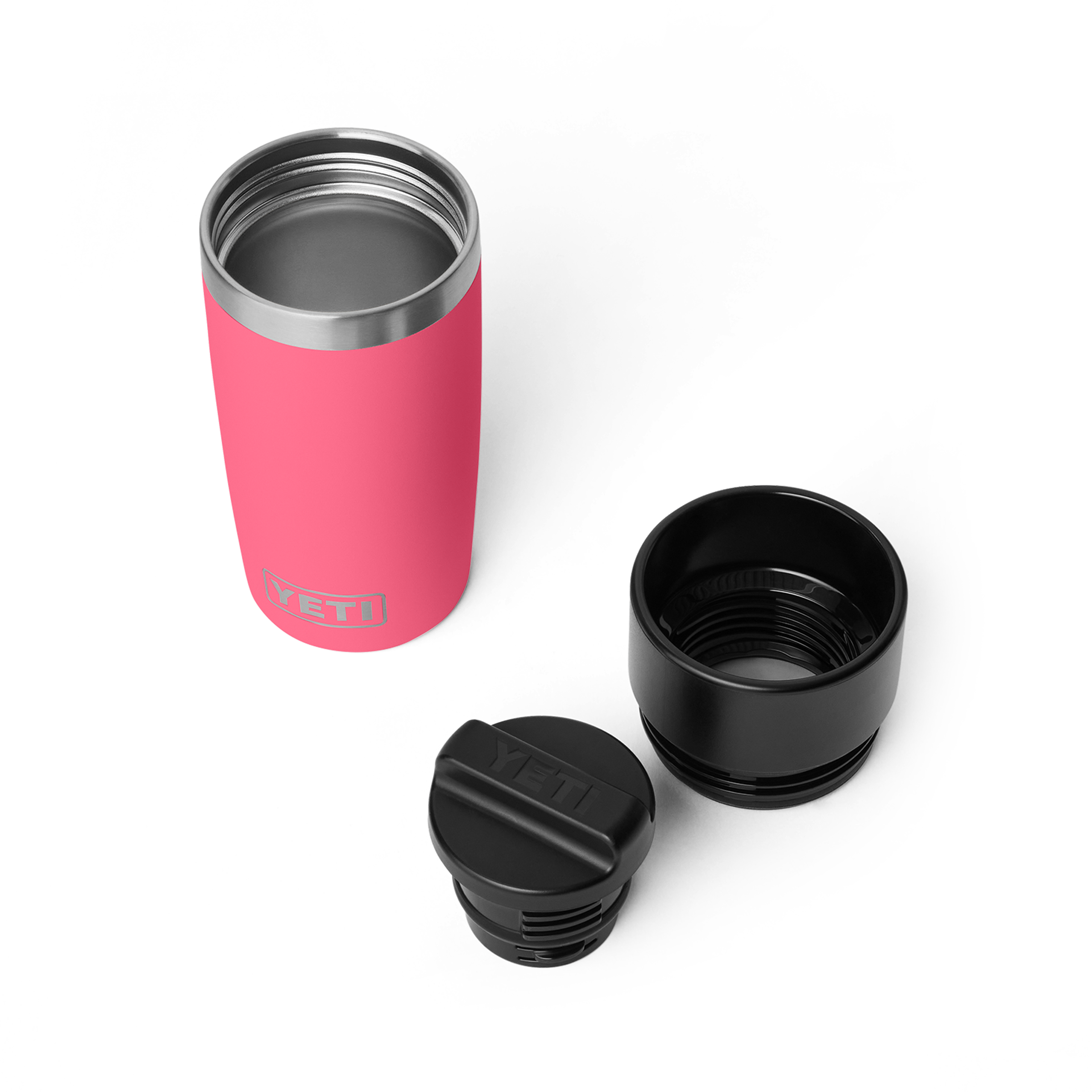 YETI Rambler Jr 12 oz Kids Bottle Tropical Pink three-quarter view
