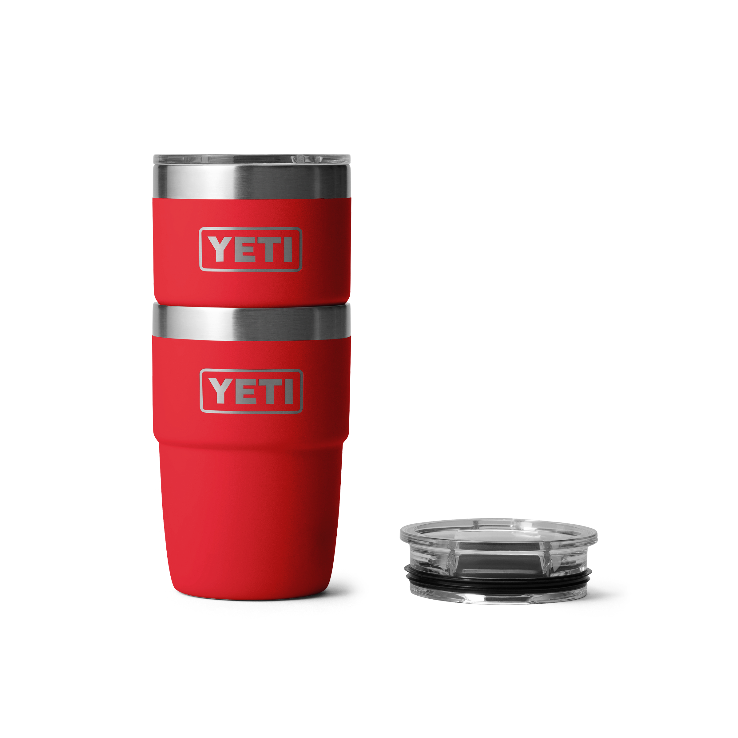 YETI Rambler 8 oz CL STK MS Rescue Red front view stacked