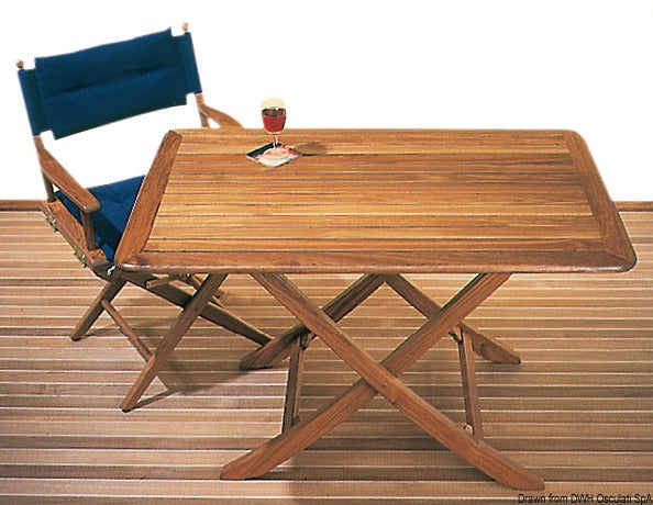 Adjustable height teak table ARC