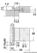Stainless steel hinges for hatchways
