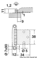 Stainless steel hinges for hatchways