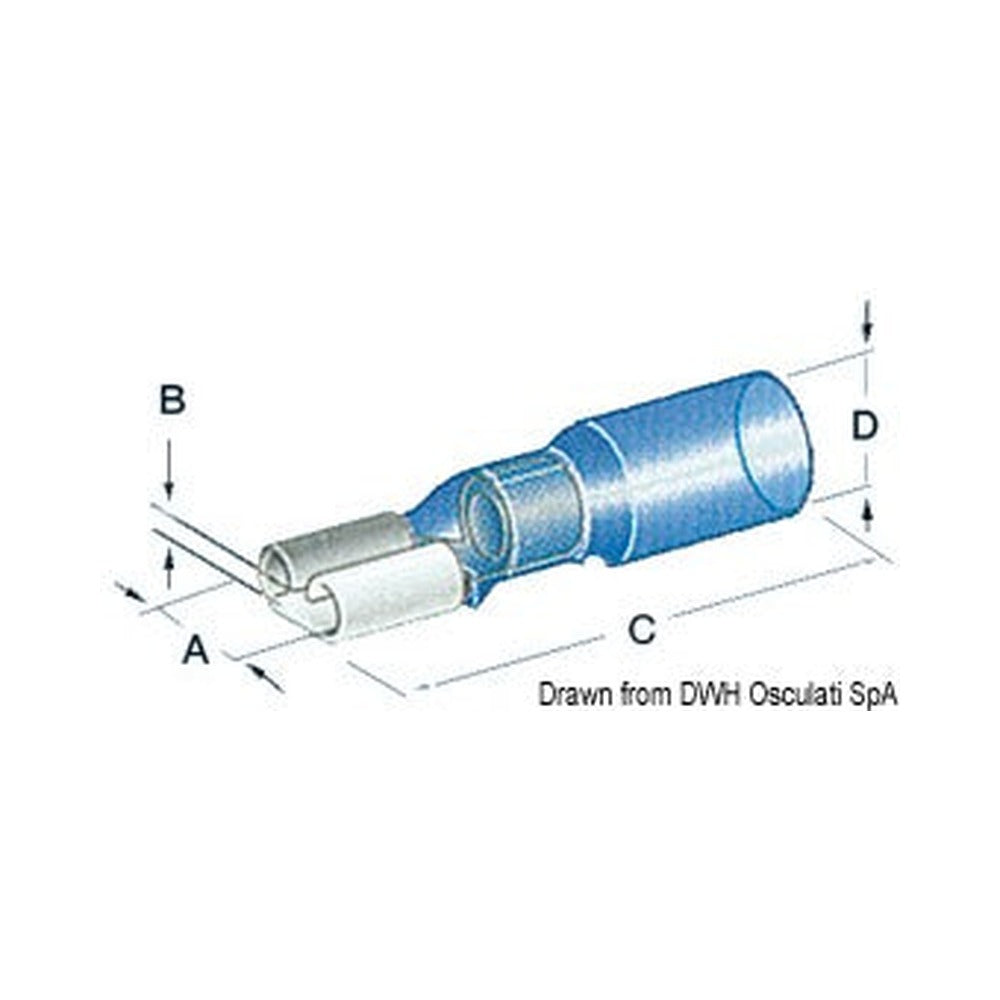 Faston terminals, pre-insulated watertight heat-sh