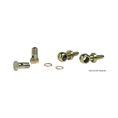 Kit fitted with 2 swivelling brass joints + 2 hose