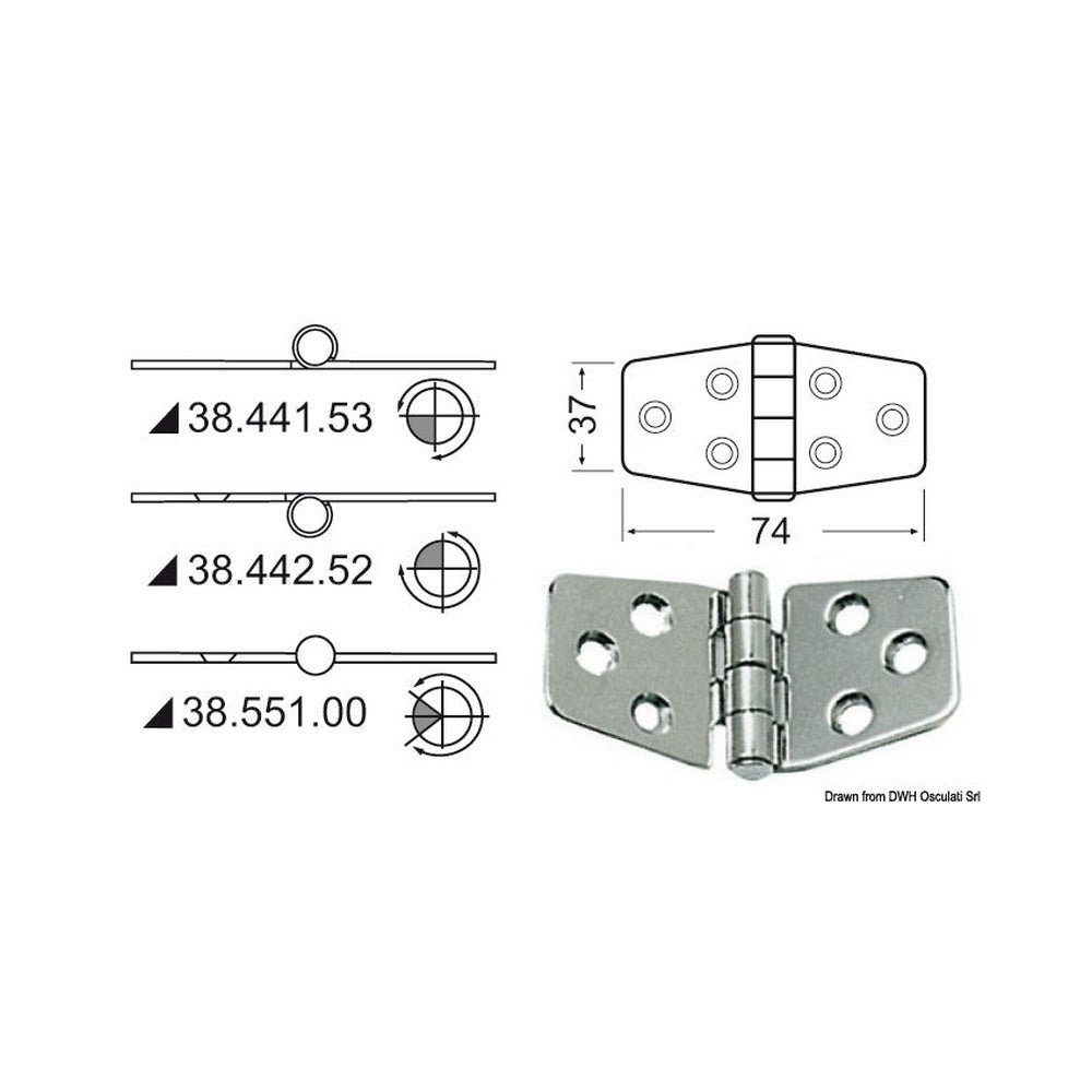 Hinges 2 mm thickness