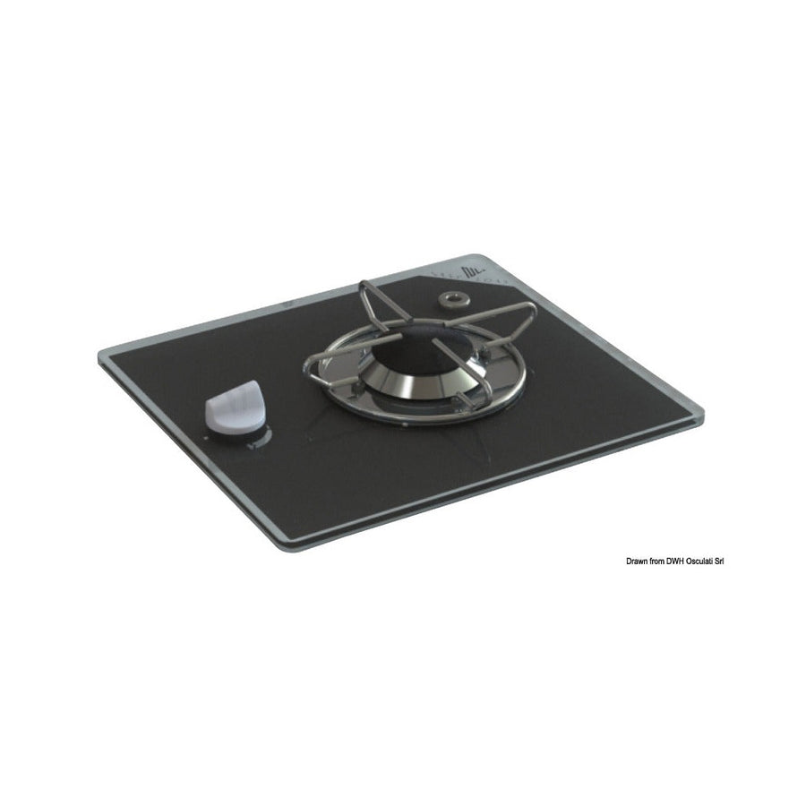 Gas hob with pyroceram burners