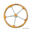 Steering wheels with teak external wheel rim