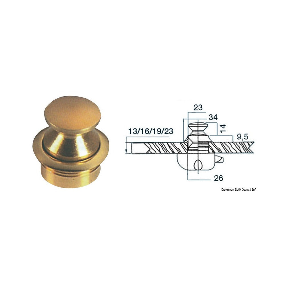 Knob with polished painted brass ring