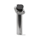 Recess-fit fishing rod holder with trapezoidal fla