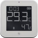 Shelly Blu ZB H&T Display, white, front view with the display in inverted dark mode