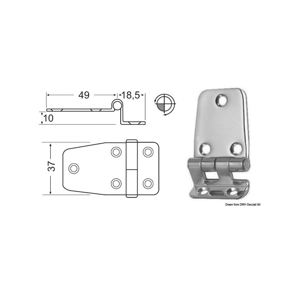 2-mm overhang hinges