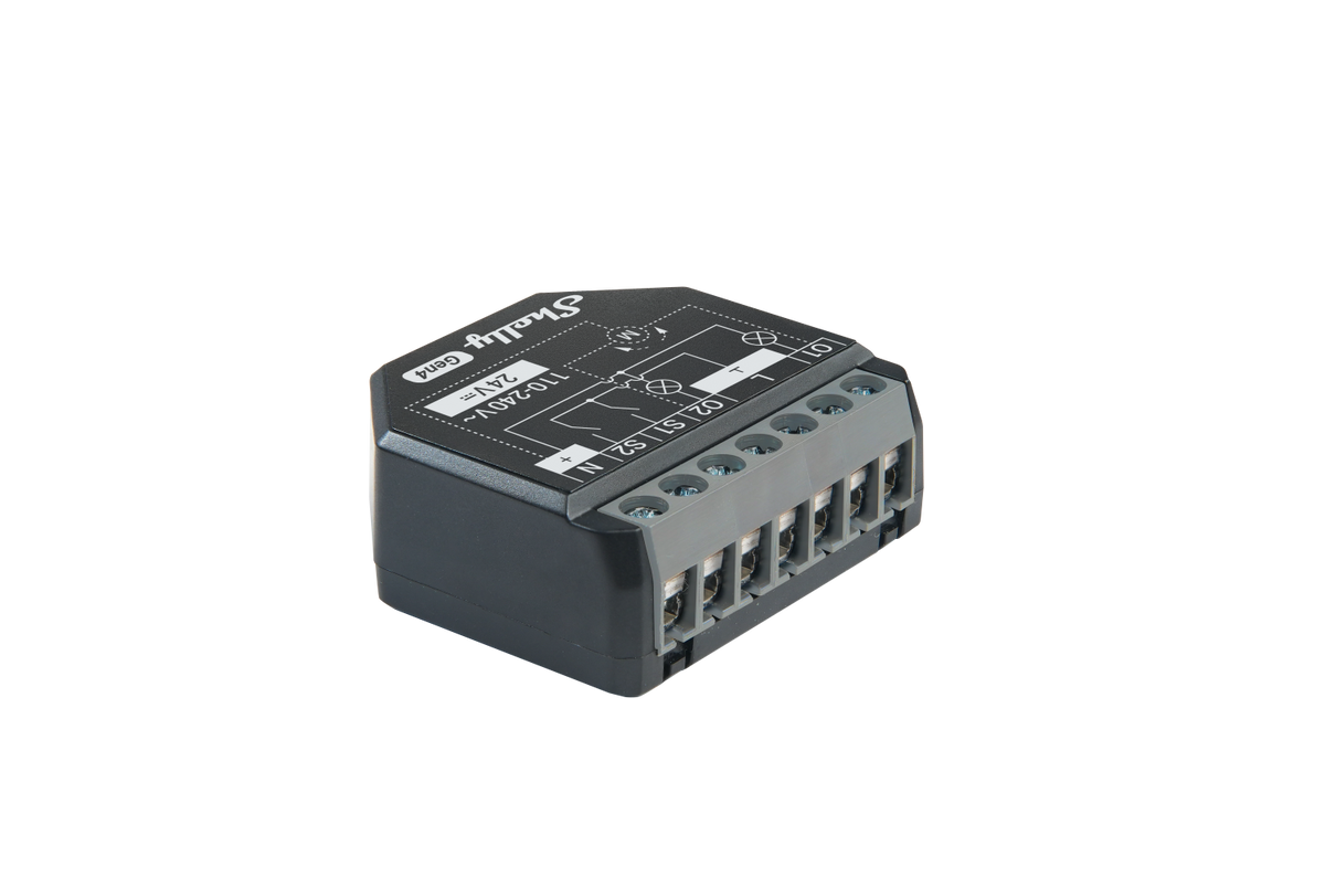 Shelly 2PM Gen4-relé, 2-pakning, Matter/Zigbee, 24 V DC & 230 V
