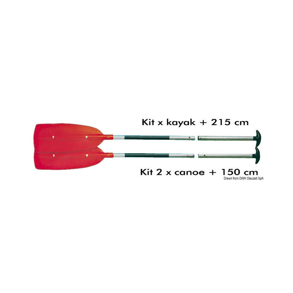 Twin canoe jointed paddles
