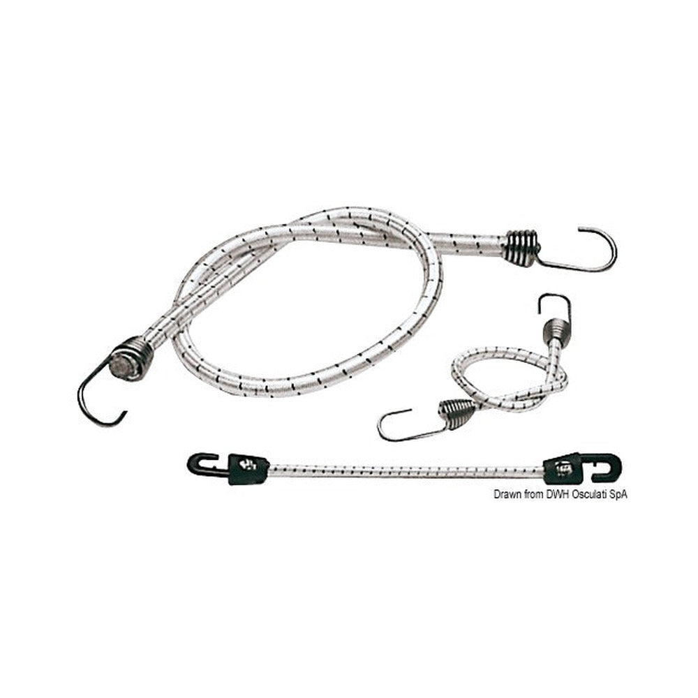 Bungee / hook sail ties in stainless or nylon
