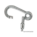 Carbine hook with outer opening, made of stainless