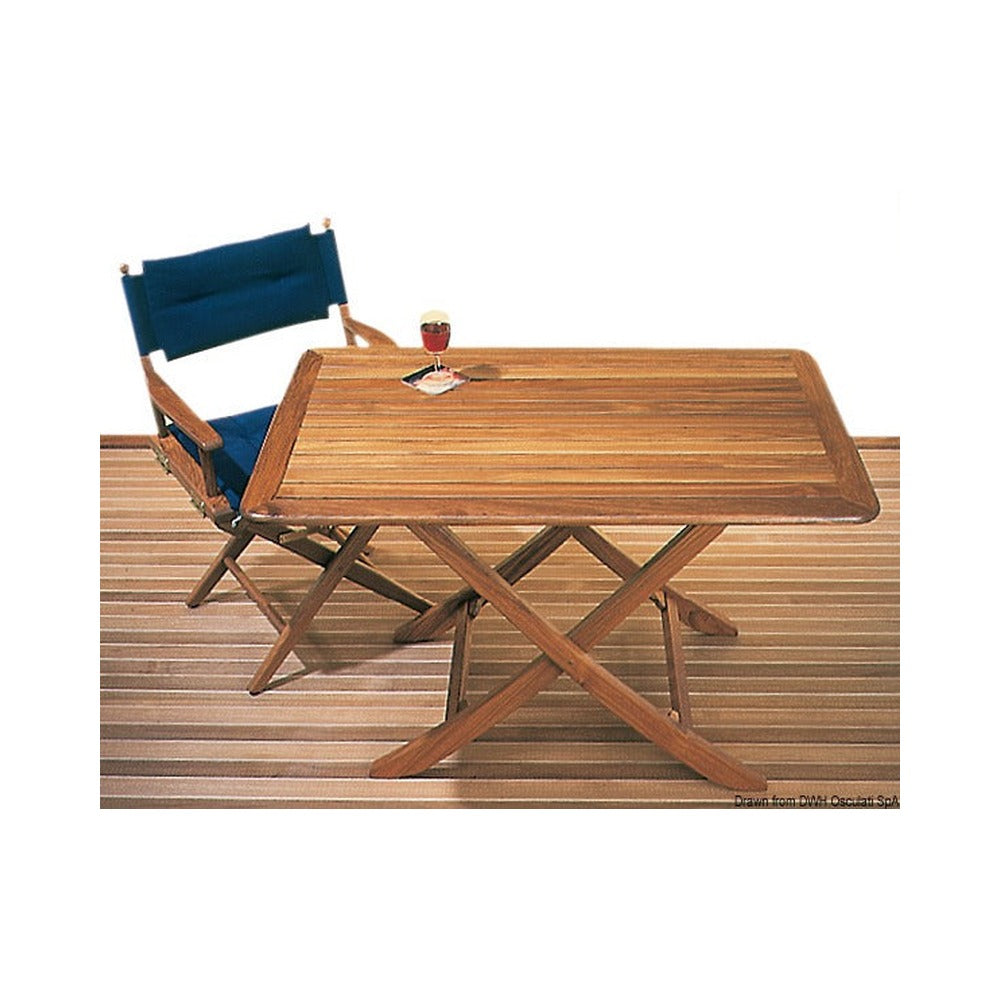 Adjustable height teak table ARC