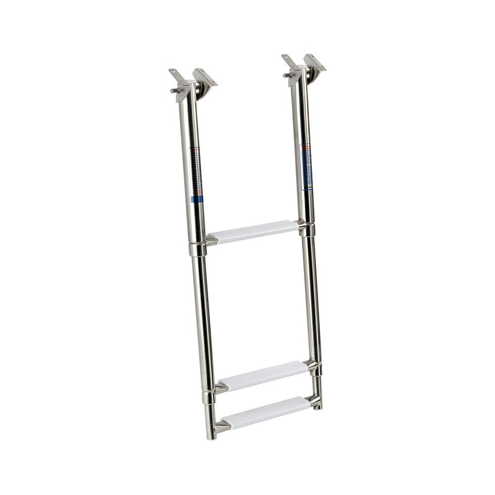 Telescopic ladder for fixing under the gangplank