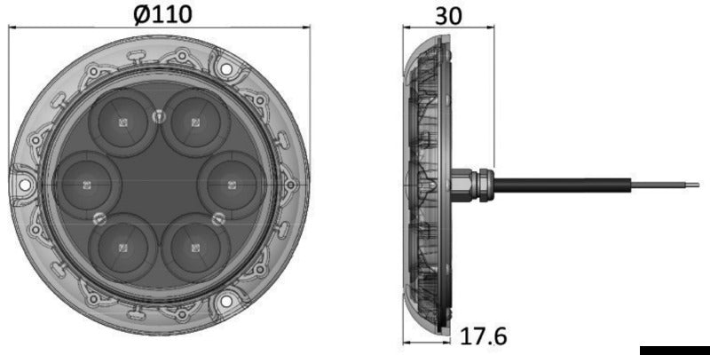 PIRANHA P6 NI BLUEFIN LED undervattenslampa