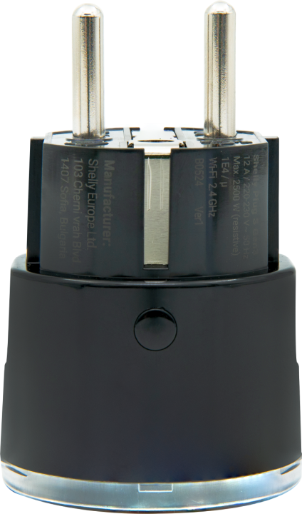 Shelly Plug S Gen3 smart plugg med måling, svart