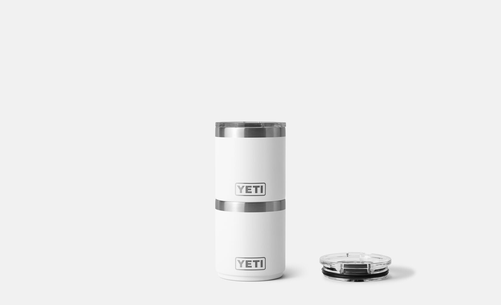 YETI Rambler 10 oz CL Low 2.0 MS White front view stacked