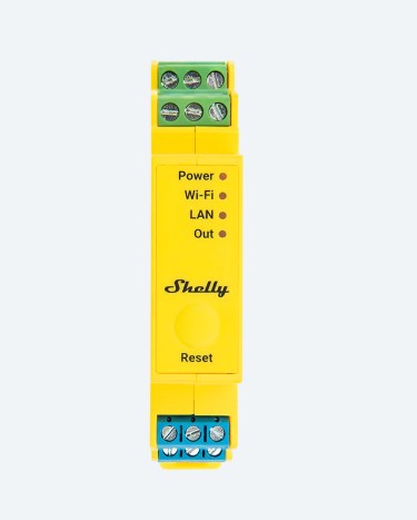 Shelly Pro RGBWW PM DIN-montert LED-kontroller, måling, LAN & Wi-Fi, 12–24 V DC
