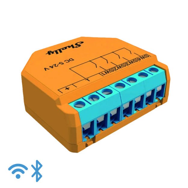 Shelly Plus i4 DC-tilaohjain, 4 tuloa, 5–24 V DC
