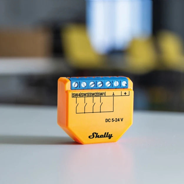 Shelly Plus i4 DC scenekontroller, 4 innganger, 5–24 V DC