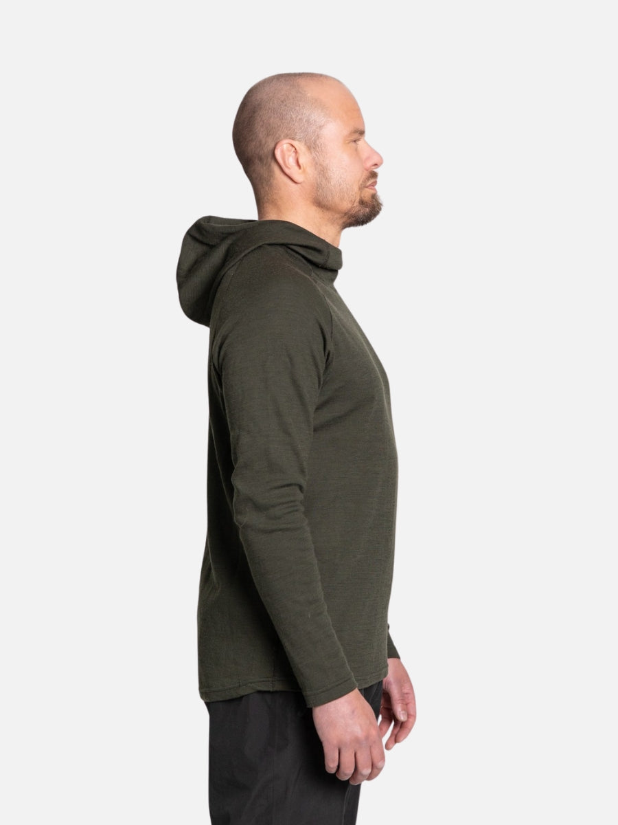 Svala Merino Extreme Hooded Shirt Pine Green side