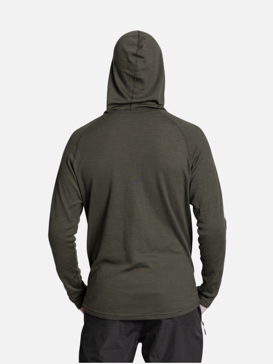 Svala Merino Extreme Hooded Shirt Pine Green back