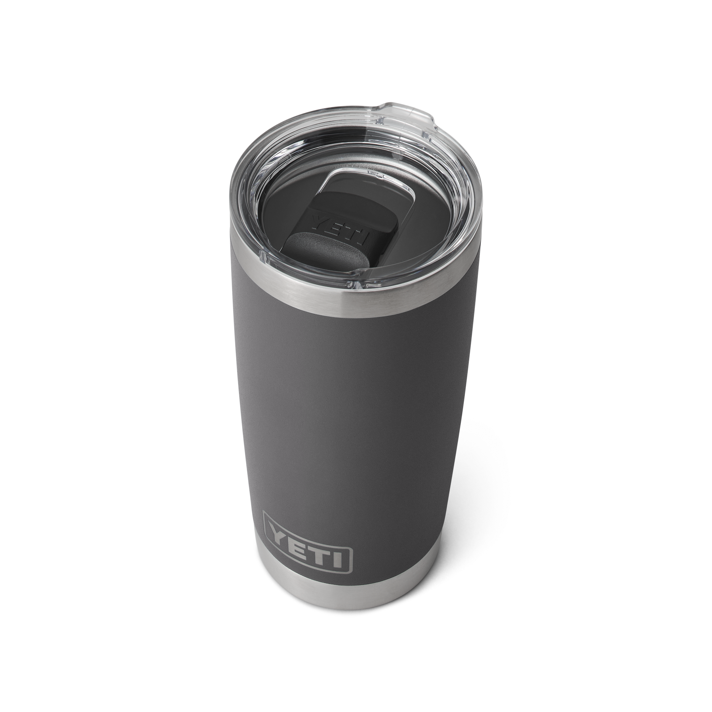 YETI Rambler 20 oz Tumbler MS Charcoal three-quarter view