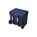 YETI Roadie 60, Navy, three-quarter view, handle down