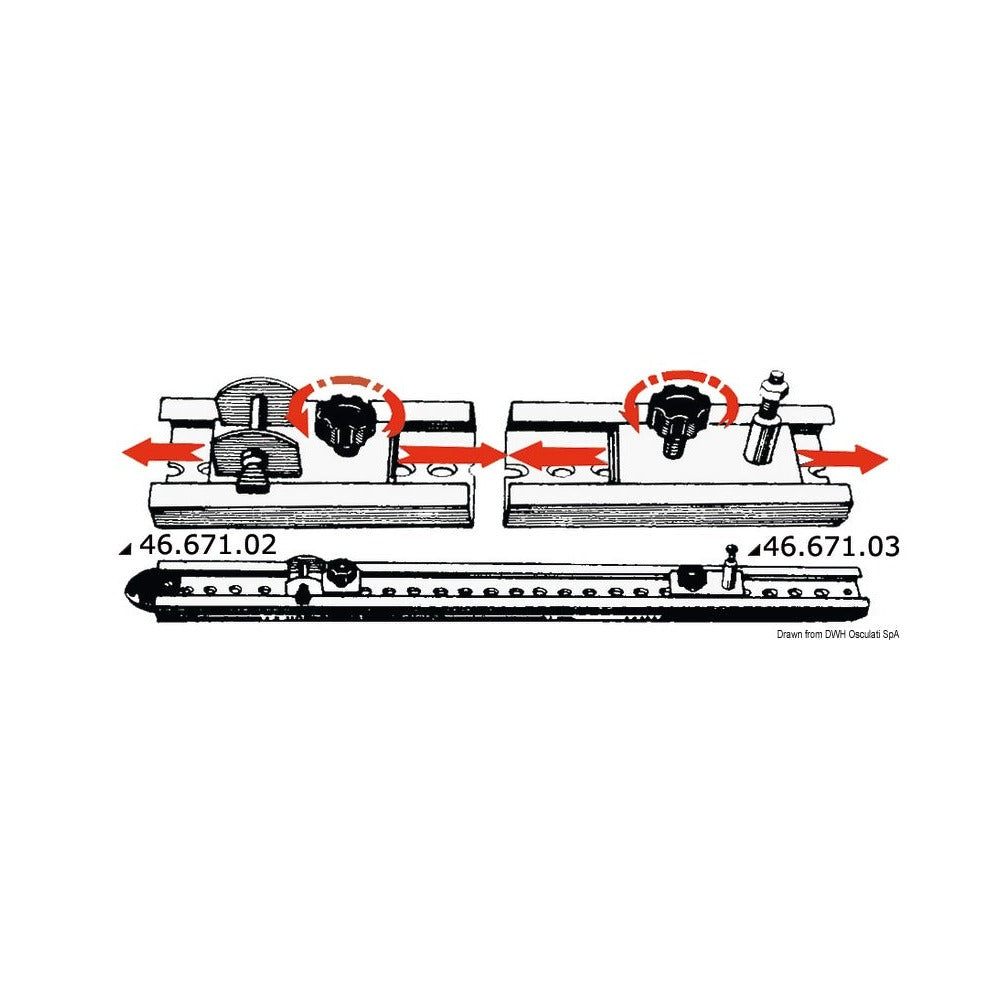Traveller sliding system for awnings