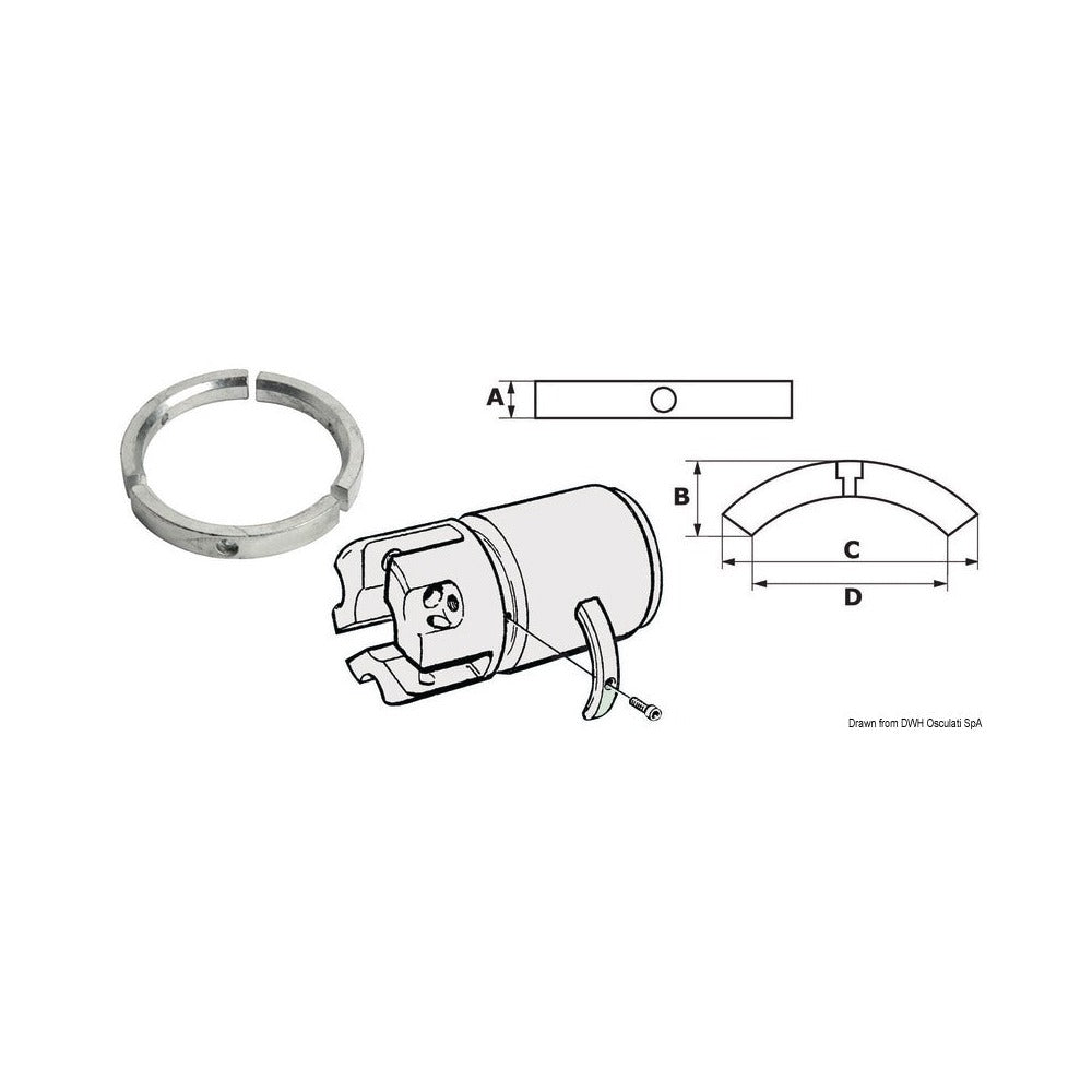 Anode for Sail Drive/Folding Prop propeller leg, 3