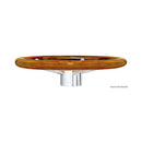 Steering wheel with teak crown.