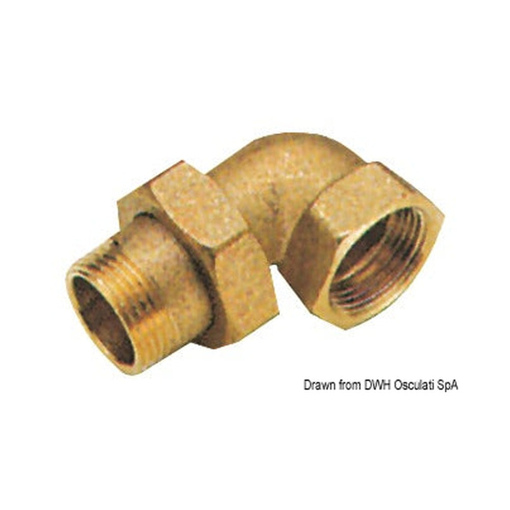 3 piece connector 90° male/female fitted with sphe