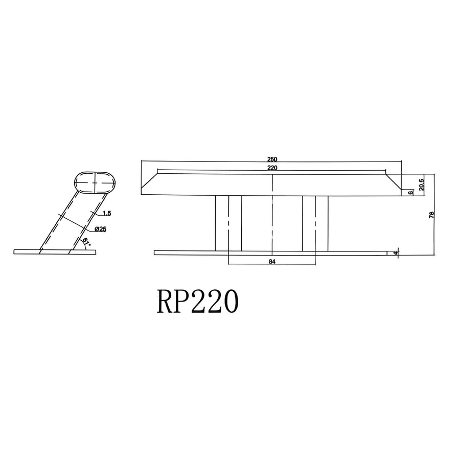 Cross Bollard 225 × 70 mm — AISI 316