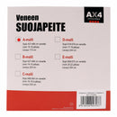 AX4 boat cover packaging showing the A to D size chart