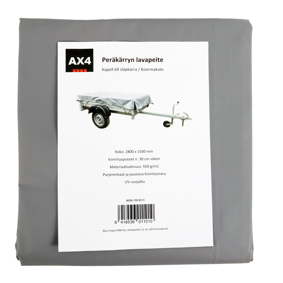 AX4 trailer bed cover folded in its packaging