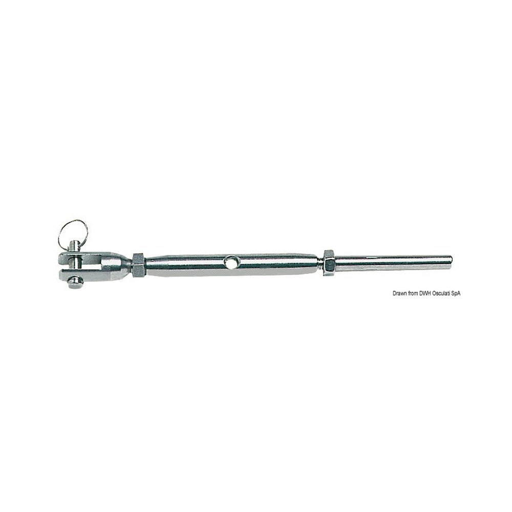 Turned rigging screws with press-fitting terminal 