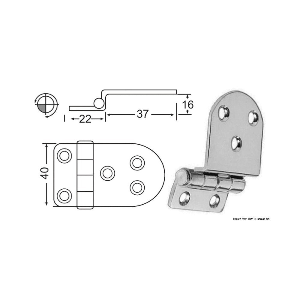 2-mm overhang hinges