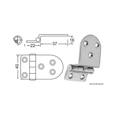 2-mm overhang hinges