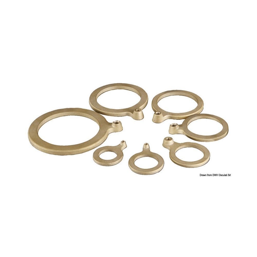 Brass washer with ground wire fitting.