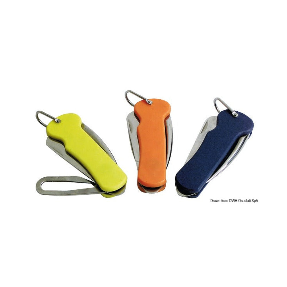 Sail knife with plastic grip, made of stainless st
