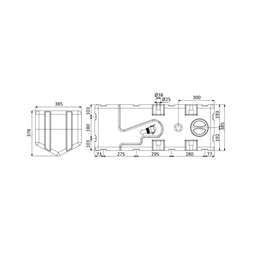 Waste water tank with built-in WHALE macerator