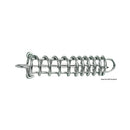 Polished stainless steel mooring spring with varia